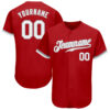 Custom Red White-Gray Authentic Baseball Jersey