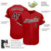 Custom Red Black-White Authentic Baseball Jersey
