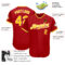 Custom Red Gold-White Authentic Baseball Jersey