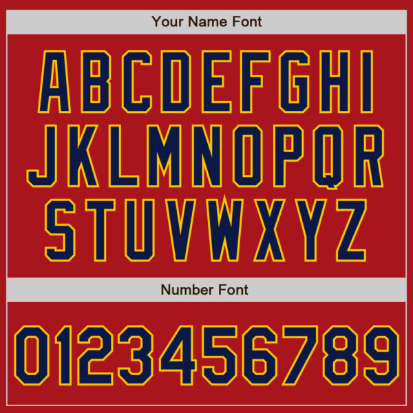 Custom Red Navy-Gold Authentic Baseball Jersey