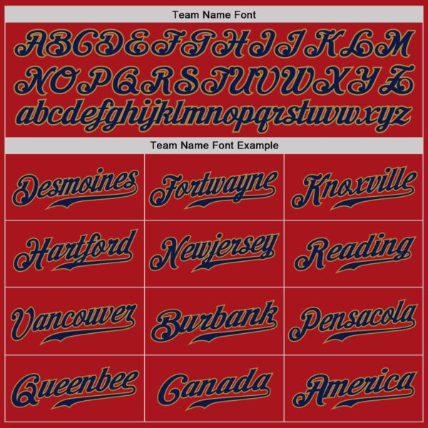 Custom Red Navy-Old Gold Authentic Baseball Jersey