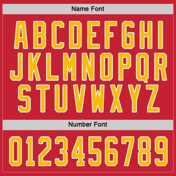 Custom Red Gold-White Hockey Jersey