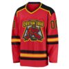 Custom Red Black-Gold Hockey Jersey