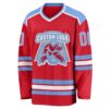 Custom Red Light Blue-White Hockey Jersey