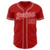 Custom Red Red-White Authentic Baseball Jersey