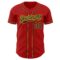 Custom Red Navy-Gold Authentic Baseball Jersey