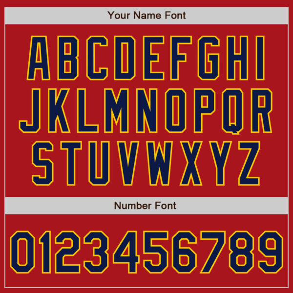 Custom Red Navy-Gold Authentic Baseball Jersey