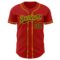 Custom Red Black-Gold Authentic Baseball Jersey