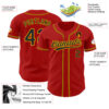 Custom Red Black-Gold Authentic Baseball Jersey