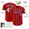 Custom Red White-Royal Authentic Baseball Jersey