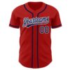 Custom Red Navy-White Authentic Baseball Jersey