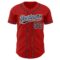 Custom Red Navy-Old Gold Authentic Baseball Jersey
