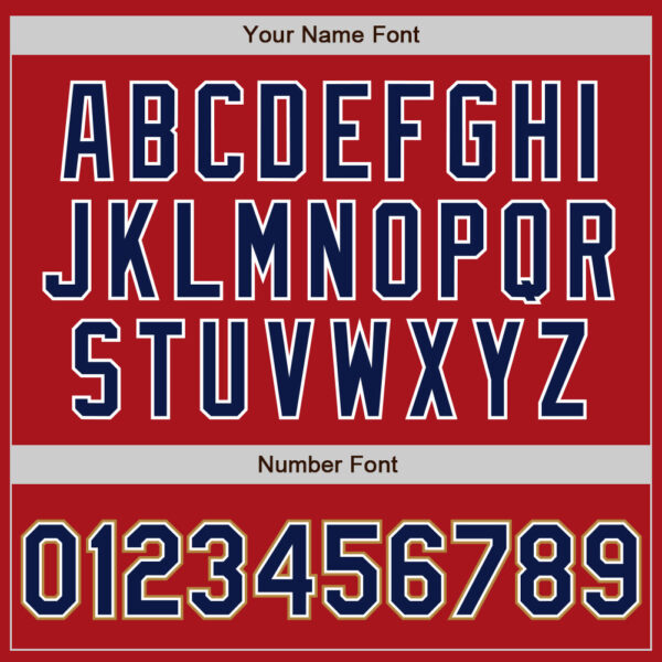 Custom Red Navy-Old Gold Authentic Baseball Jersey