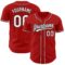 Custom Red White-Black Authentic Baseball Jersey