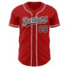 Custom Red Black-White Authentic Baseball Jersey