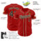 Custom Red Black-City Cream Authentic Baseball Jersey