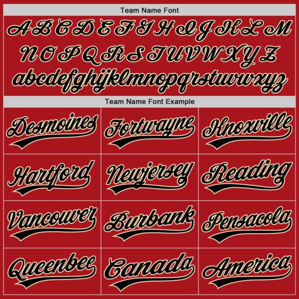 Custom Red Black-City Cream Authentic Baseball Jersey