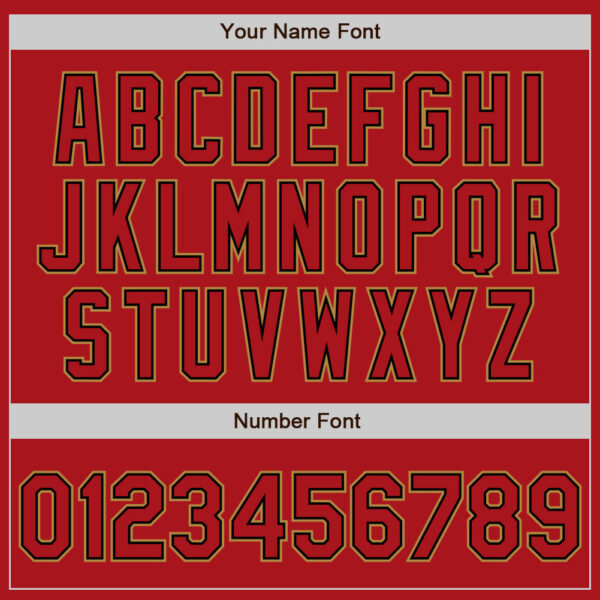 Custom Red Red Black-Old Gold Authentic Baseball Jersey