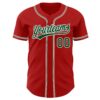 Custom Red Green-White Authentic Baseball Jersey