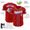 Custom Red Light Blue-White Authentic Baseball Jersey