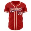 Custom Red Cream-Royal Authentic Baseball Jersey