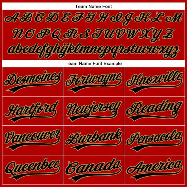 Custom Red Black Pinstripe Old Gold Authentic Baseball Jersey