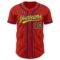Custom Red Yellow Pinstripe Royal Authentic Baseball Jersey