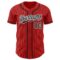 Custom Red White Pinstripe Black Authentic Baseball Jersey