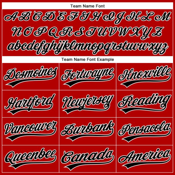 Custom Red White Pinstripe Black Authentic Baseball Jersey