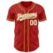 Custom Red White Pinstripe Old Gold Authentic Baseball Jersey