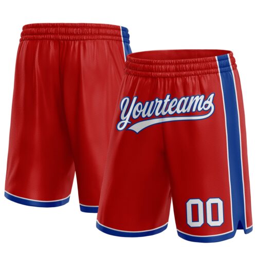 Red0612 Custom Red White-Royal Authentic Basketball Shorts