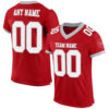 Custom Red White-Gray Mesh Authentic Football Jersey