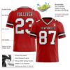 Custom Red White-Black Authentic Football Jersey