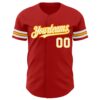 Custom Red White-Gold Authentic Baseball Jersey