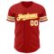 Custom Red White-Gold Authentic Baseball Jersey