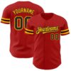 Custom Red Black-Gold Authentic Baseball Jersey