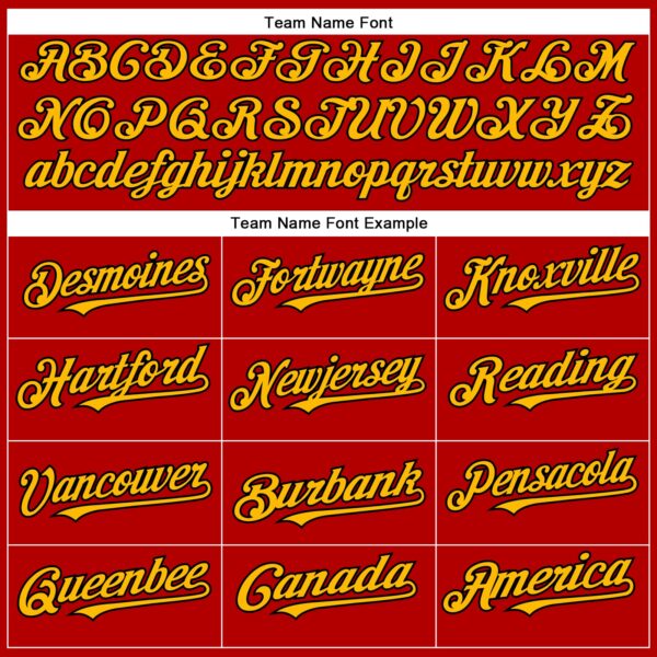 Custom Red Black-Gold Authentic Baseball Jersey