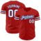 Custom Red White-Royal Authentic Baseball Jersey