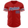 Custom Red Navy-White Authentic Baseball Jersey
