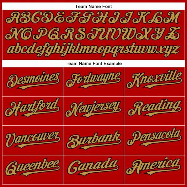 Custom Red Black-Old Gold Authentic Baseball Jersey