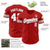 Custom Red White-Gray Authentic Baseball Jersey