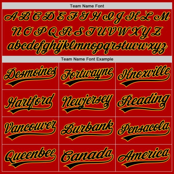 Custom Red Black-Gold Authentic Throwback Baseball Jersey