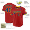 Custom Red Royal-Gold Authentic Throwback Baseball Jersey
