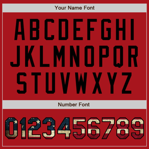 Custom Red Vintage USA Flag-Black Authentic Baseball Jersey