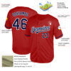 Custom Red Navy-White Mesh Authentic Throwback Baseball Jersey