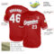 Custom Red White-Gray Mesh Authentic Throwback Baseball Jersey