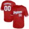 Custom Red White-Light Blue Mesh Authentic Throwback Baseball Jersey