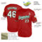 Custom Red White-Kelly Green Mesh Authentic Throwback Baseball Jersey