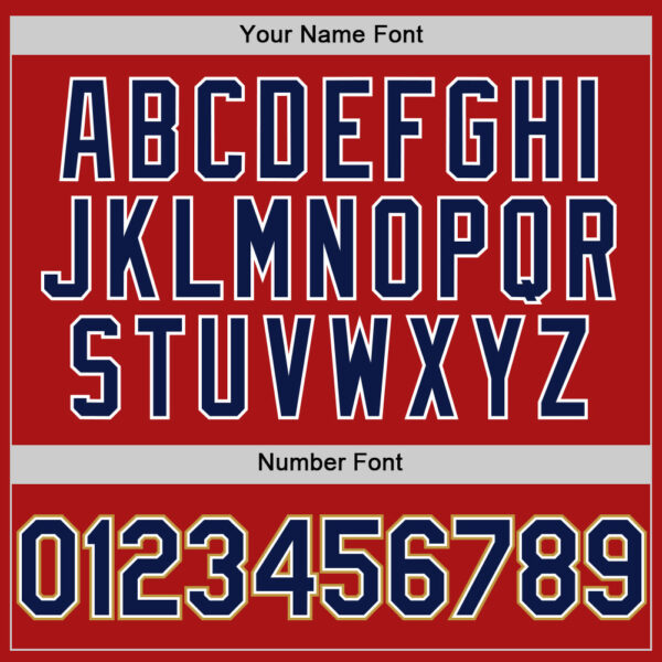 Custom Red Navy-Old Gold Mesh Authentic Throwback Baseball Jersey