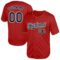 Custom Red Navy-Old Gold Mesh Authentic Throwback Baseball Jersey